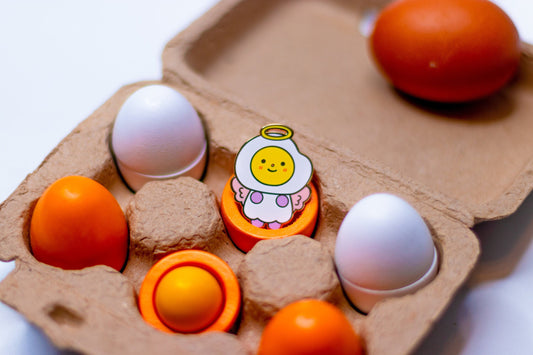 Eggu the Angel Pin | Lapel Pin- Badge| Cute Egg Hard Enamel Pin, Eggie, Eggs, Angel, Breakfast Pin