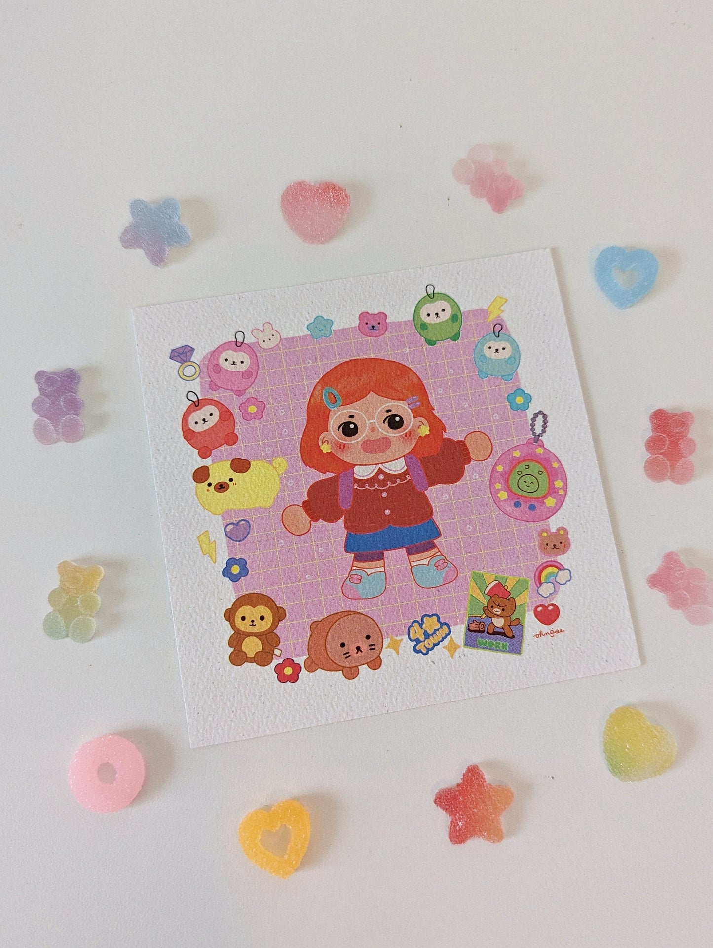 Turning Red Meilin Lee 4x4" MINI Art Print | Mei's room and Toy Inventory- Disney Pixar Shirt, Cute Red Panda, 4town