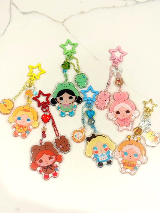 Gacha CryBaby Jewelry Grade Keychain| RANDOM Blind Bag| Hand-Assembled Charms w/ mix of glass, pearls, acrylic & artisan beads | Each unique
