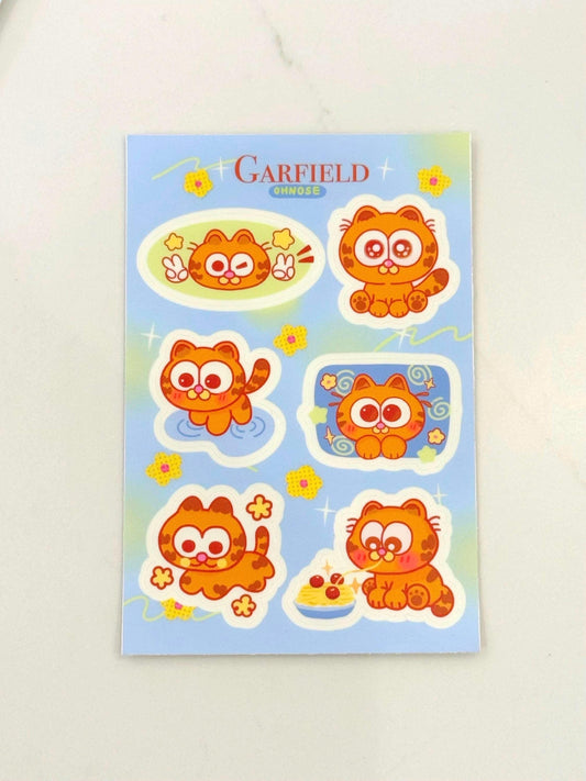 Baby Garfield A6 Durable Waterproof Vinyl Sticker Sheet| Garfield Movie & Comics Artwork| Perfect 4 Waterbottles Gifts Laptops| Cute Cats