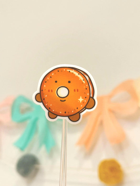 Everything Cream Cheese Bagel Vinyl Sticker| NYC Cute Food Series| Waterproof Premium Matte Sticker| Gift for Friends + Perfect for Laptops