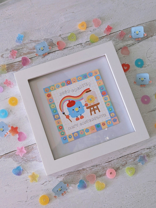 Just Create! Don't Contemplate! 4x4" MINI Art Print | Ell from Ohn0se Cute Artist Print
