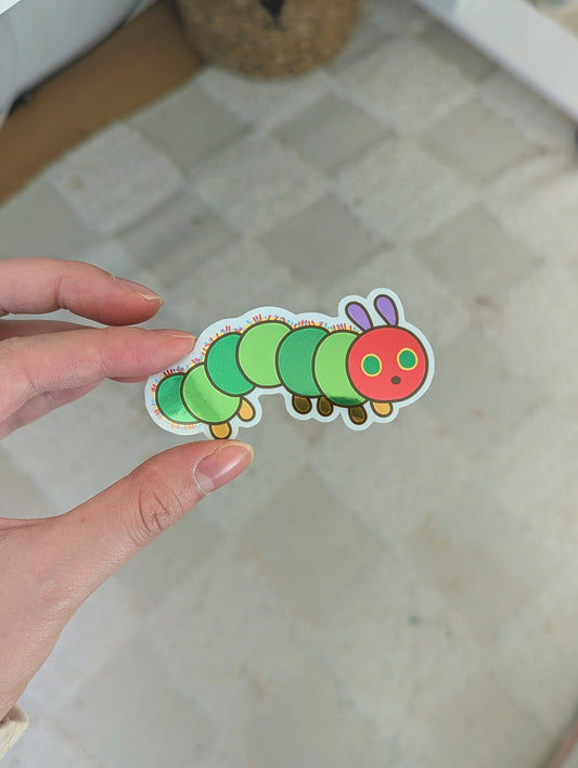 The Hungry Caterpillar Sticker| Metallic Mirror Finish| Eric Carle Childhood Book| Nostalgic Kidcore