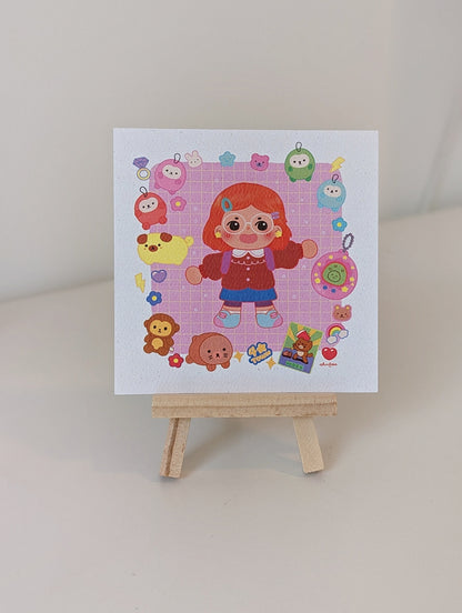 Turning Red Meilin Lee 4x4" MINI Art Print | Mei's room and Toy Inventory- Disney Pixar Shirt, Cute Red Panda, 4town