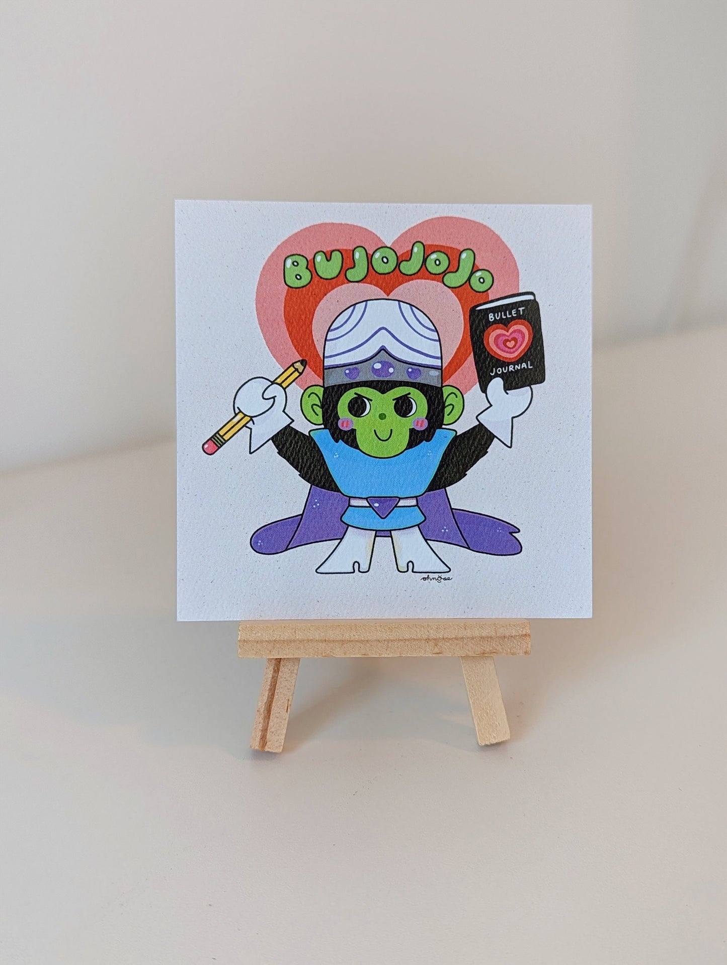 Mojojo Bujojo 4x4 MINI Art Print| Bullet Journal- Bujo Powerpuff Girls PPG  | 90's Baby | 90s Kids Cartoon Villain