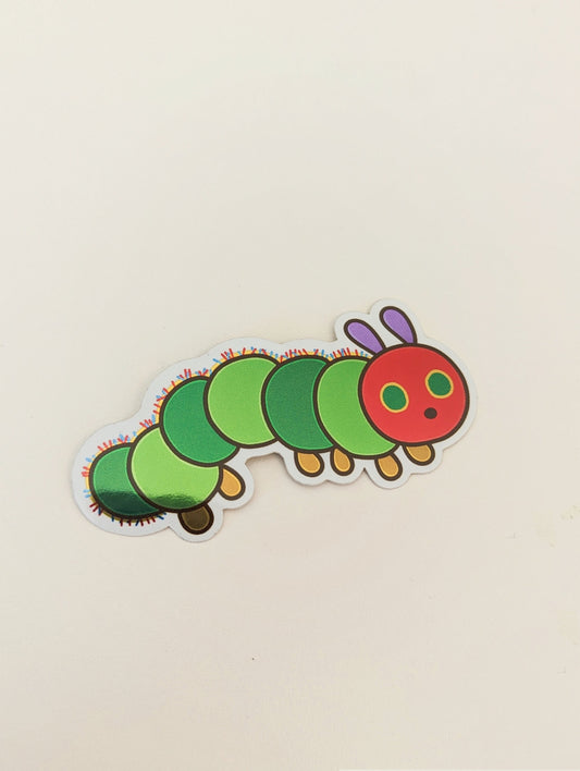 The Hungry Caterpillar Sticker| Metallic Mirror Finish| Eric Carle Childhood Book| Nostalgic Kidcore