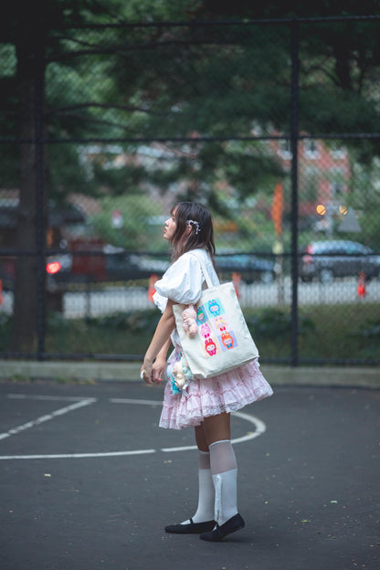 Sailor Moon x Labubu Sturdy Canvas Tote Bag| Cute Monsters Anime Inspired 100% Cotton Bag| Kawaii Magical Girls Transformation