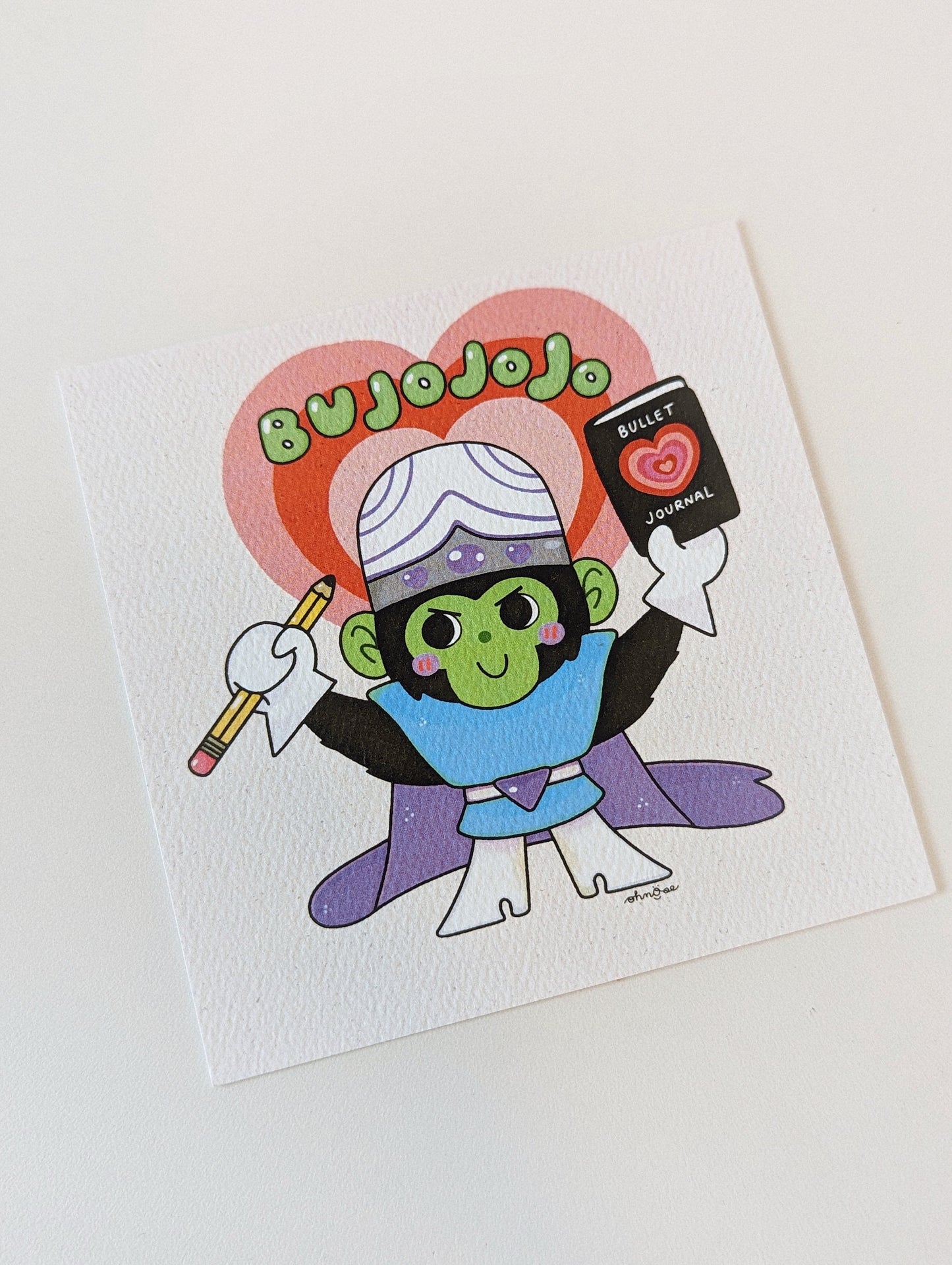 Mojojo Bujojo 4x4 MINI Art Print| Bullet Journal- Bujo Powerpuff Girls PPG  | 90's Baby | 90s Kids Cartoon Villain