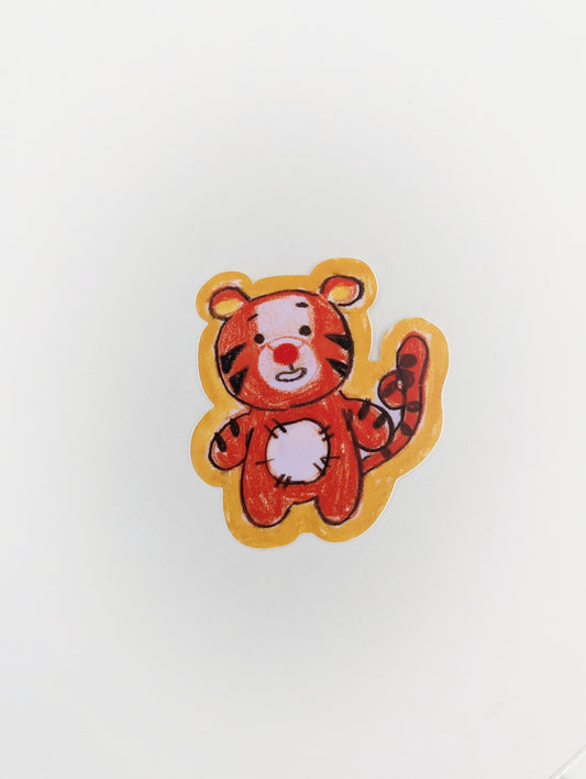 Classic Tigger Sticker from Winnie the Pooh| Crayon Illustrated Sticker| Disney kidcore