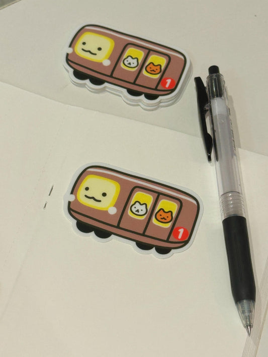 Metro Subway Vinyl Sticker|  NYC Kawaii Illustration Series Waterproof Premium Matte Grey 1 Train| Perfect Cute Gift 4 NYC Friends